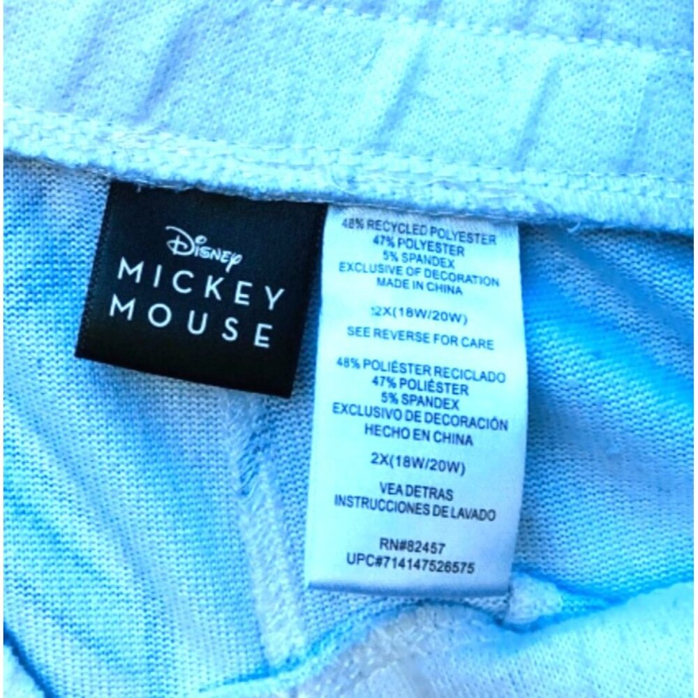 Disney Mickey Mouse Womens Fleece Lounge Pajama Pants White w Gray Graphic Sz 2X - Picture 2 of 4